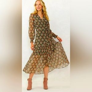 Lauren Conrad High-Low Hem Faux-Wrap Maxi Dress : MULTI FLORAL DIAMOND